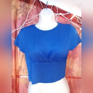 Elegant Blue Crop Top for Women